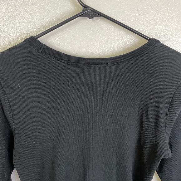 AYR The Open Ended Scoop Neck Top Womens Medium Black Ribbed Stretch * - Picture 6 of 10